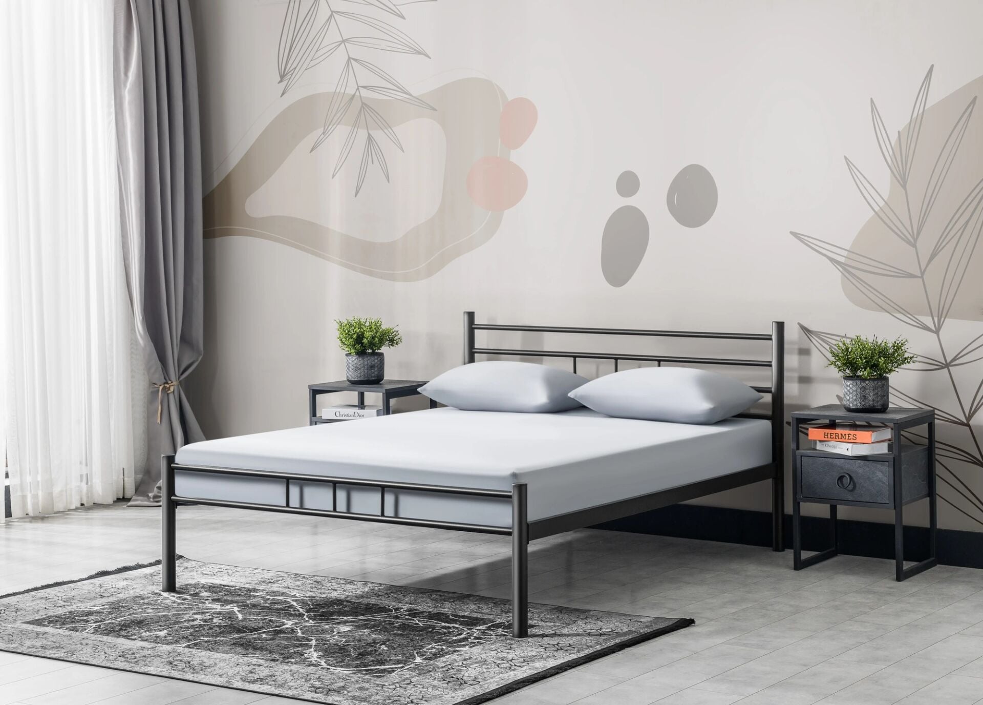 Çift Kişilik Metal Yatak Çerçevesi 160 cm*200 cm, Platinium
