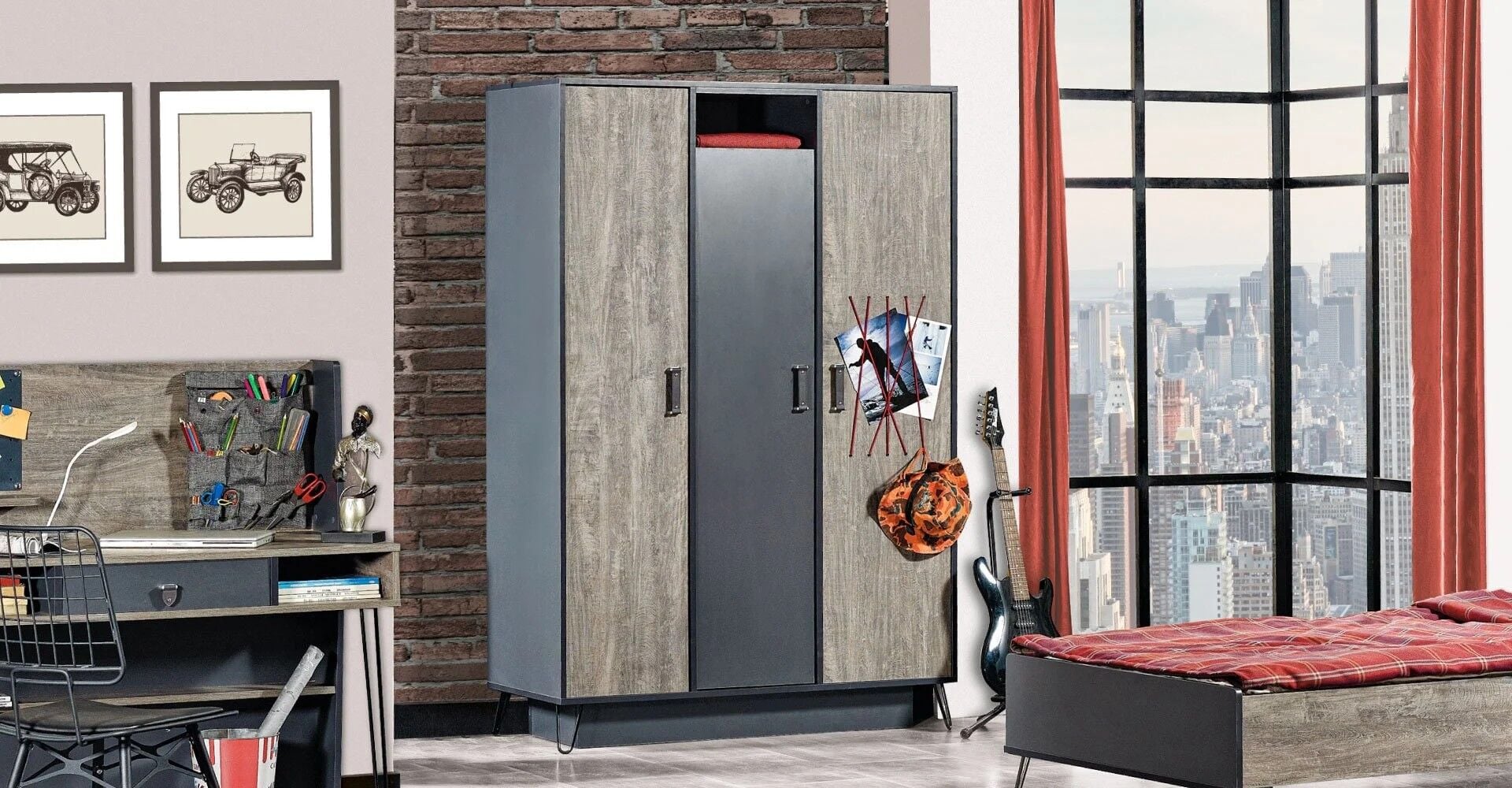 Dolap 3 Kapılı Çocuk Dolabı, Lotus