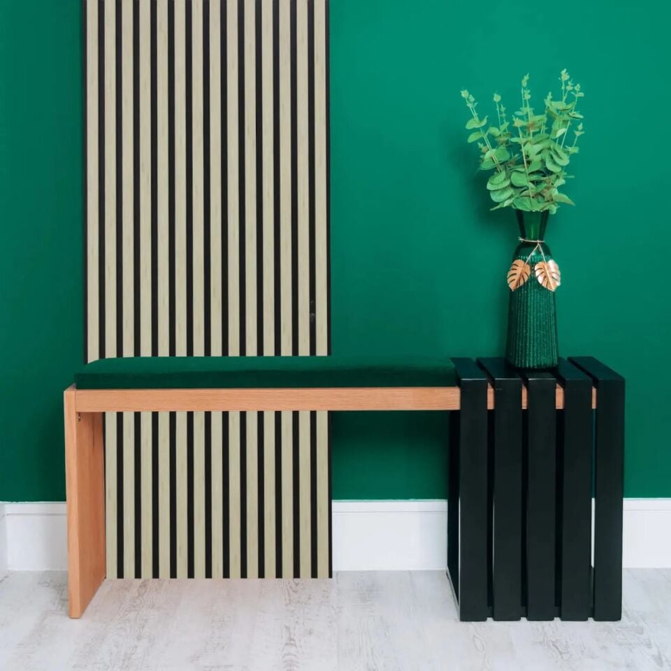 Bambu MDF Akustik Panel Dekoratif Oluk Paneli