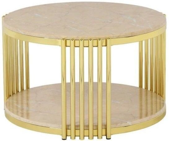 Sehpa Rose Mare Yuvarlak Altın