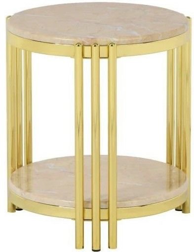 Sehpa Rose Mare Yuvarlak Gümüş