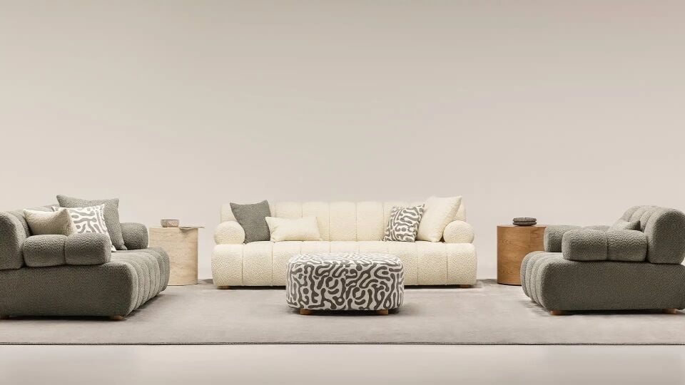Sabit Kanepe ve Berjer Takımı Boucle Oslo 3+1+1