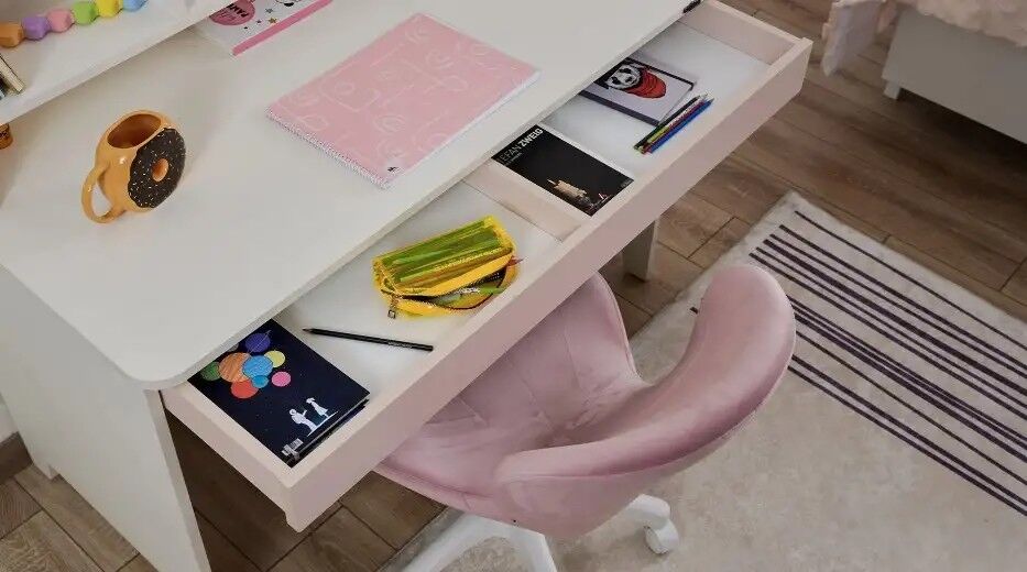 Pudra Pembe Çocuk Ofis Sandalyesi, Olivia