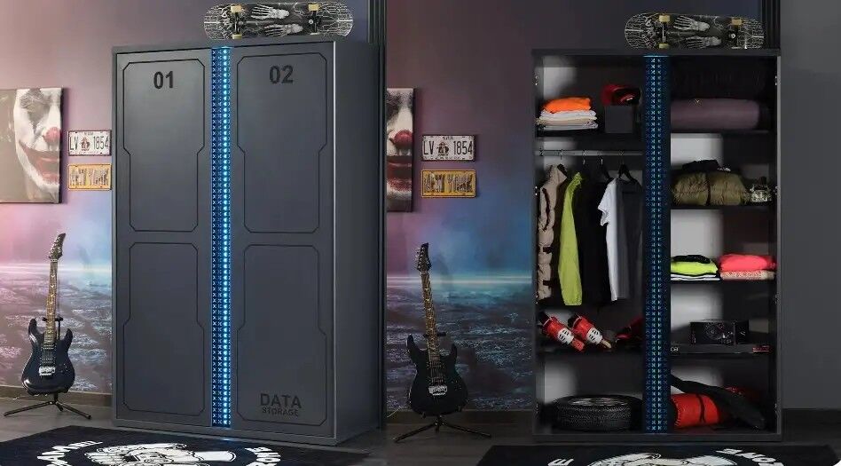 Dolap 2 Kapılı LED'li, Gaming Arcade