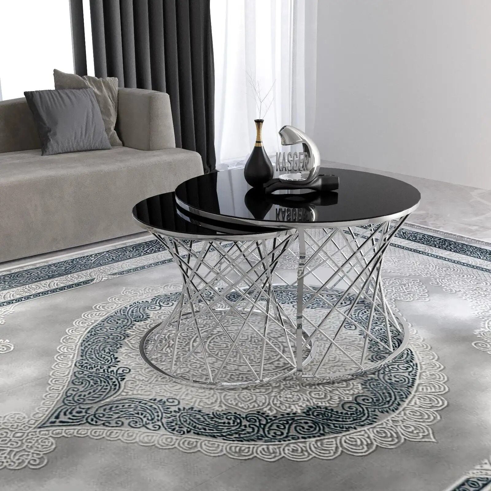 Set Orta Sehpa 2 Parçalı Bolivia, Krom