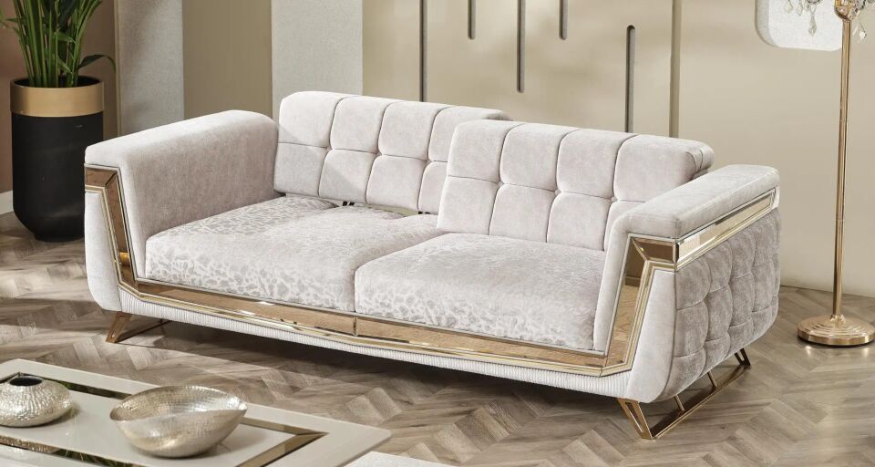 Yataklı Kanepe 3 Kişilik Chesterfield Tarzı Milano, Gold