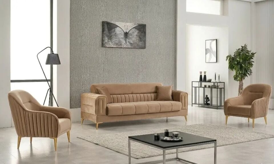 Yataklı Kanepe ve Berjer Takımı Aldis 3+1+1