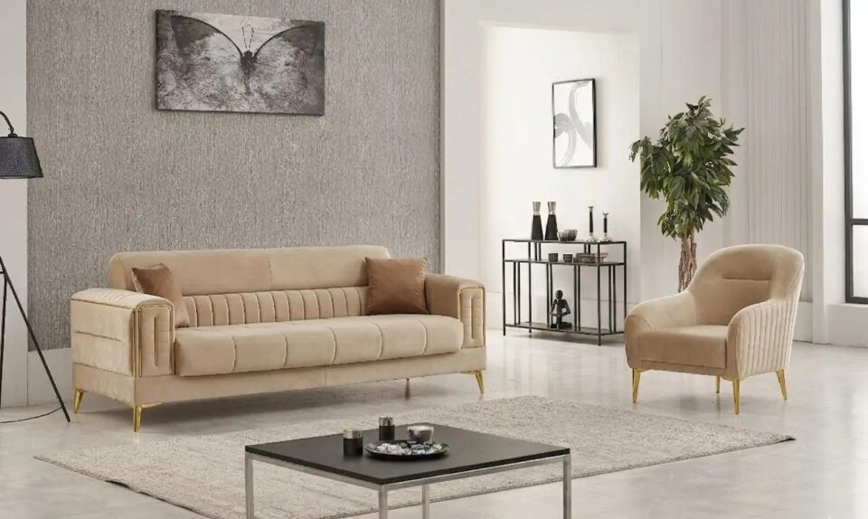 Yataklı Kanepe ve Berjer Takımı Aldis 3+1+1