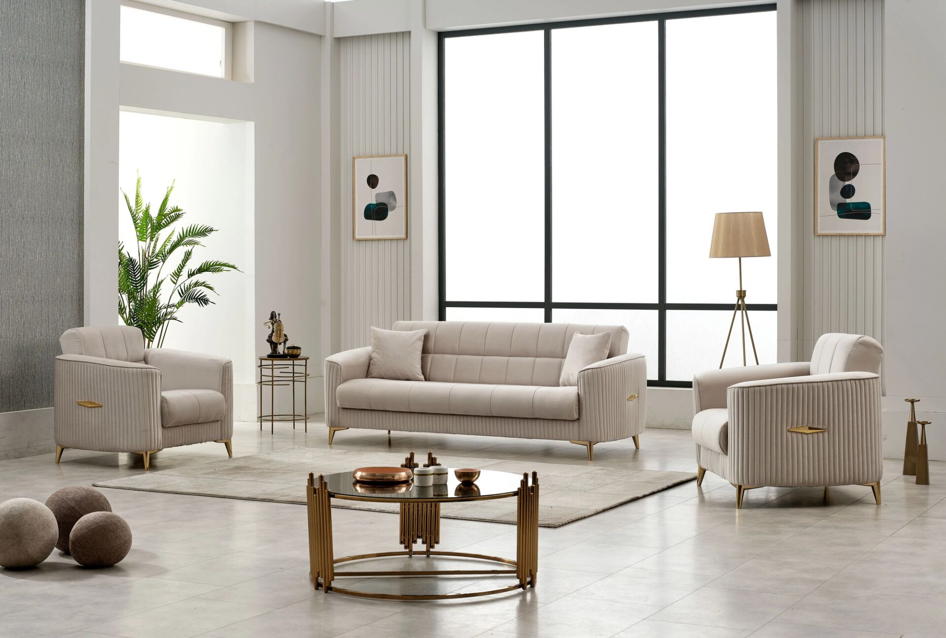 Set Yataklı Kanepe ve Yarı Yataklı Berjerler As 3+1+1