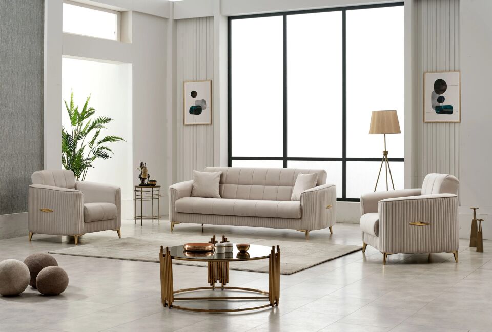 Set Yataklı Kanepe ve Yarı Yataklı Berjerler As 3+1+1