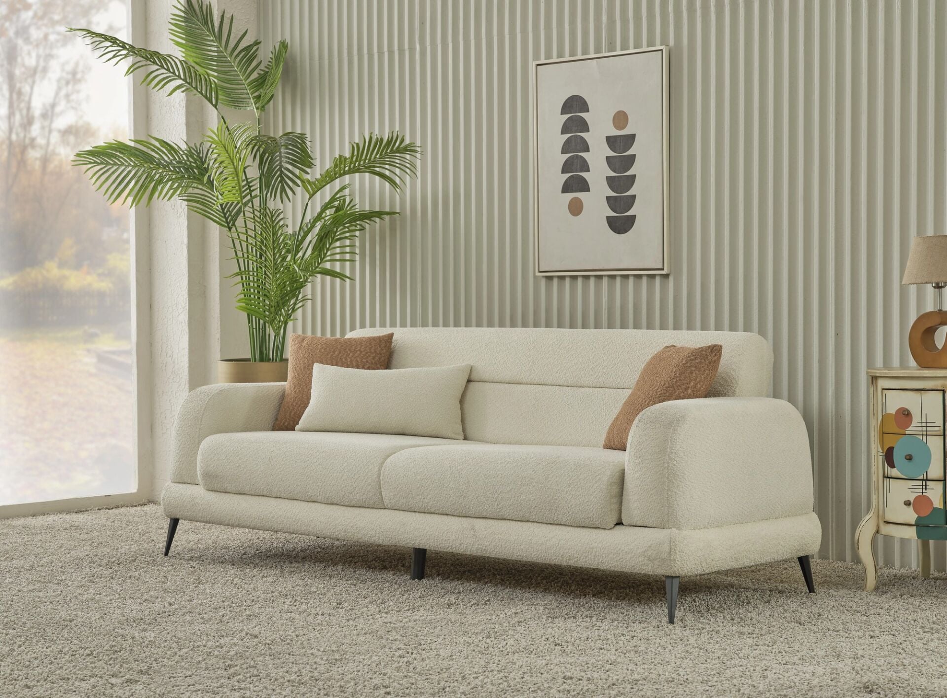 Depo Bölmeli Modern 3 Kişilik Yataklı Kanepe Bergama