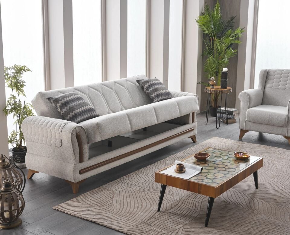 Yataklı Kanepe ve Berjer Takımı Bodrum 3+1+1