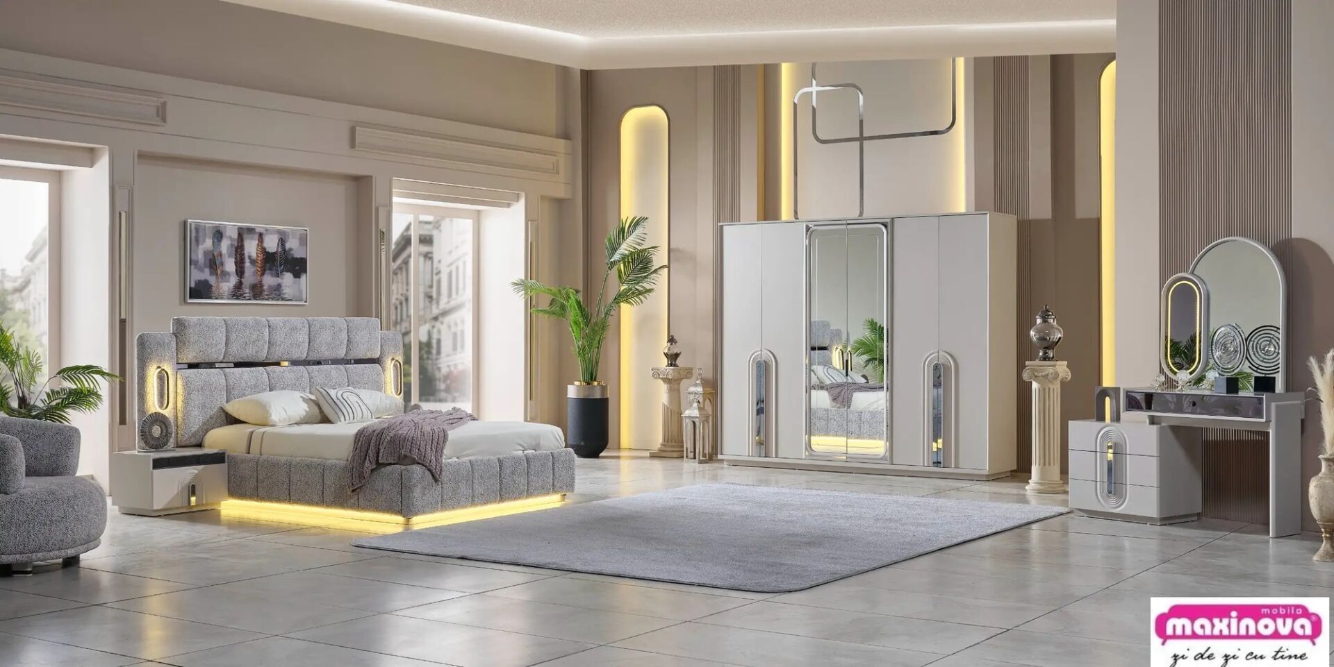 Yatak Odası Mobilyası 6 Kapılı Dolap, Parma