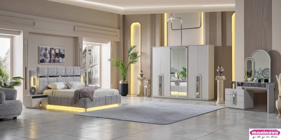Yatak Odası Mobilyası 6 Kapılı Dolap, Parma