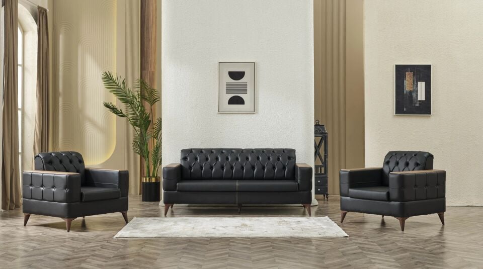 Kanepe Takımı ve Sabit Berjerler Panama Chesterfield 3+1+1