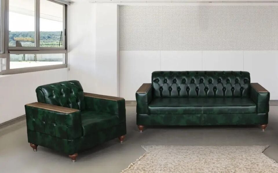 Kanepe Takımı ve Sabit Berjerler Panama Chesterfield 3+1+1