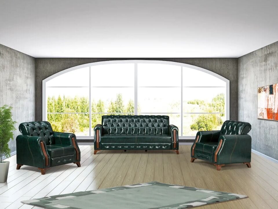 Diplomat Chesterfield 3+1+1 Sabit Kanepe ve Berjer Takımı