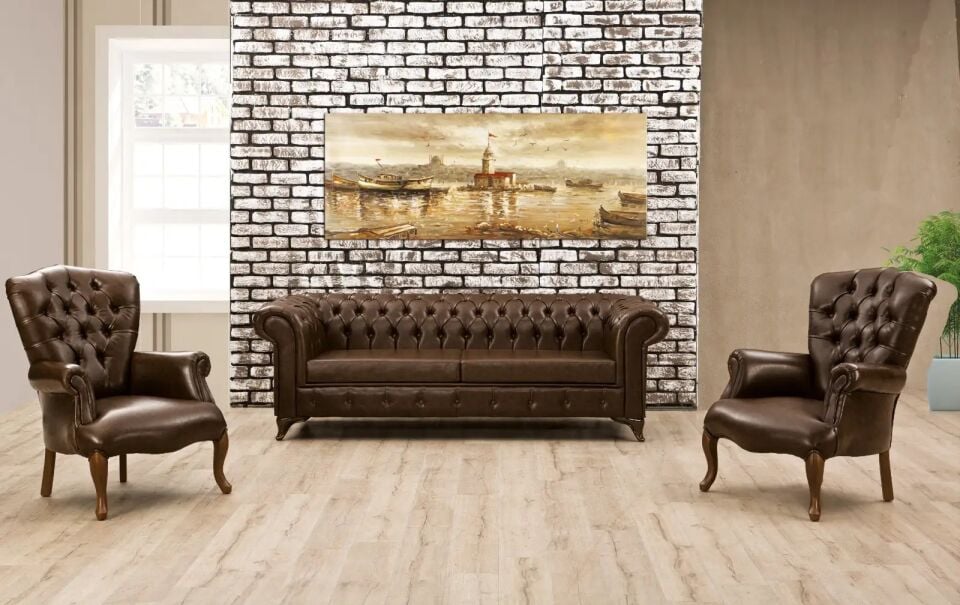 Kanepe ve Sabit Berjer Takımı Imperial Chesterfield 3+1+1