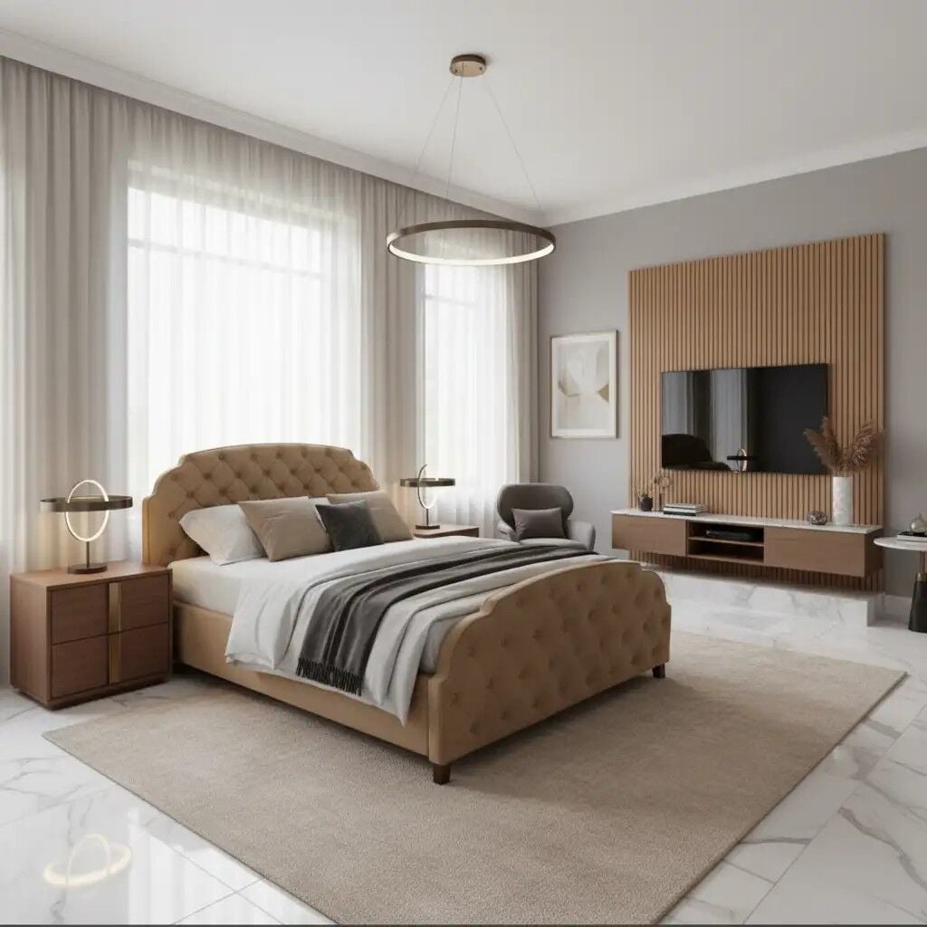 Set Yatak 160*200 Döşemeli Şilte Dahil Hiperia, Cappuccino