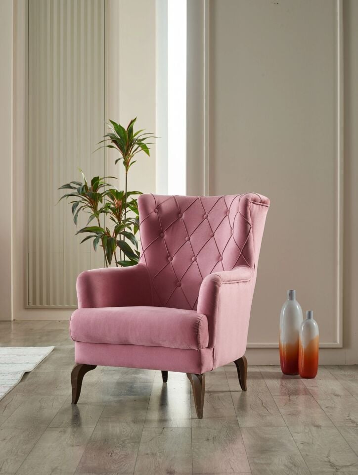 Set yataklı kanepe ve berjerler Candy 3+1+1, pembe