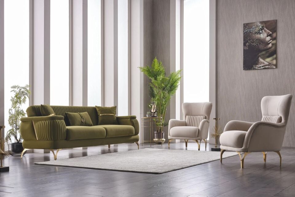 Yataklı Kanepe ve Berjer Takımı Resital 3+1+1