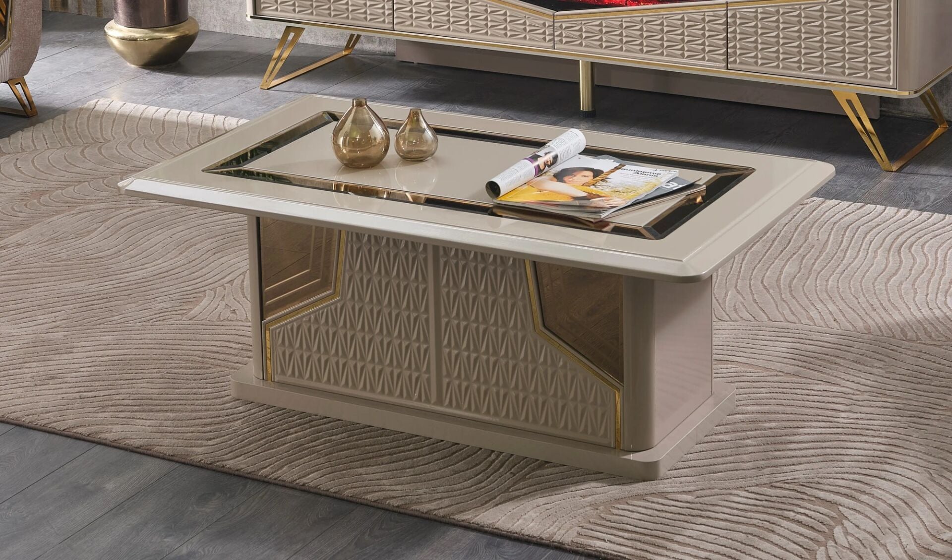 Lüks Orta Sehpa Milano, gold