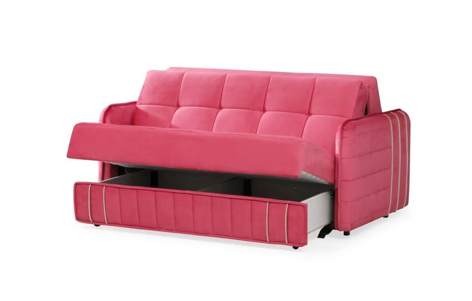 Yataklı 2 Kişilik Kanepe Mondo, pembe