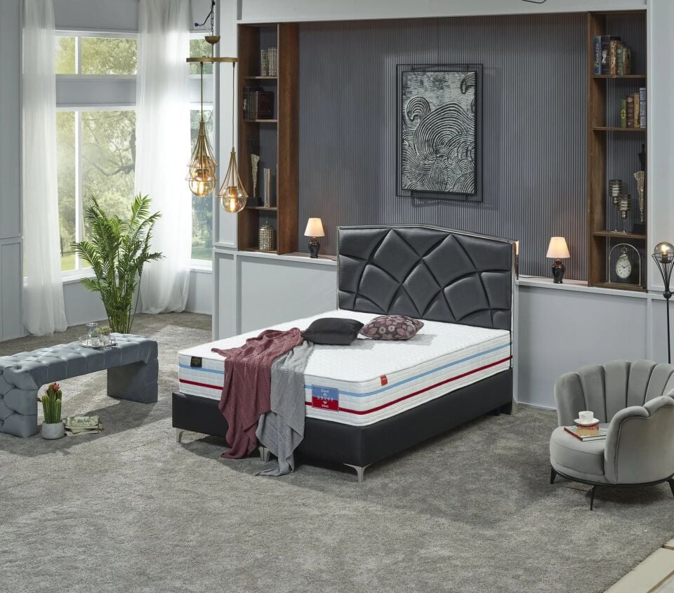 Döşemeli Yatak Takımı Moda ve Hiperia Şilte 160*200