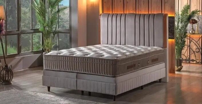 Depo Bölmeli Döşemeli Çift Kişilik Yatak Natura