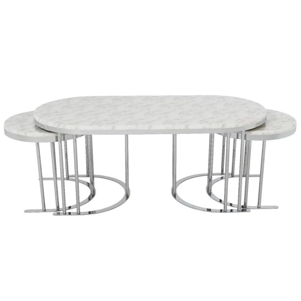 Set Orta Sehpa Hilton - Gümüş