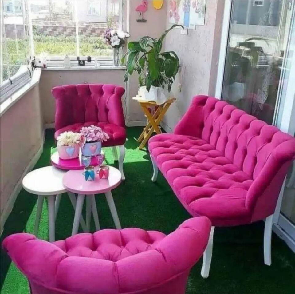 Set Kanepe ve Berjer Masif Ahşap Teras Ata 2+1+1