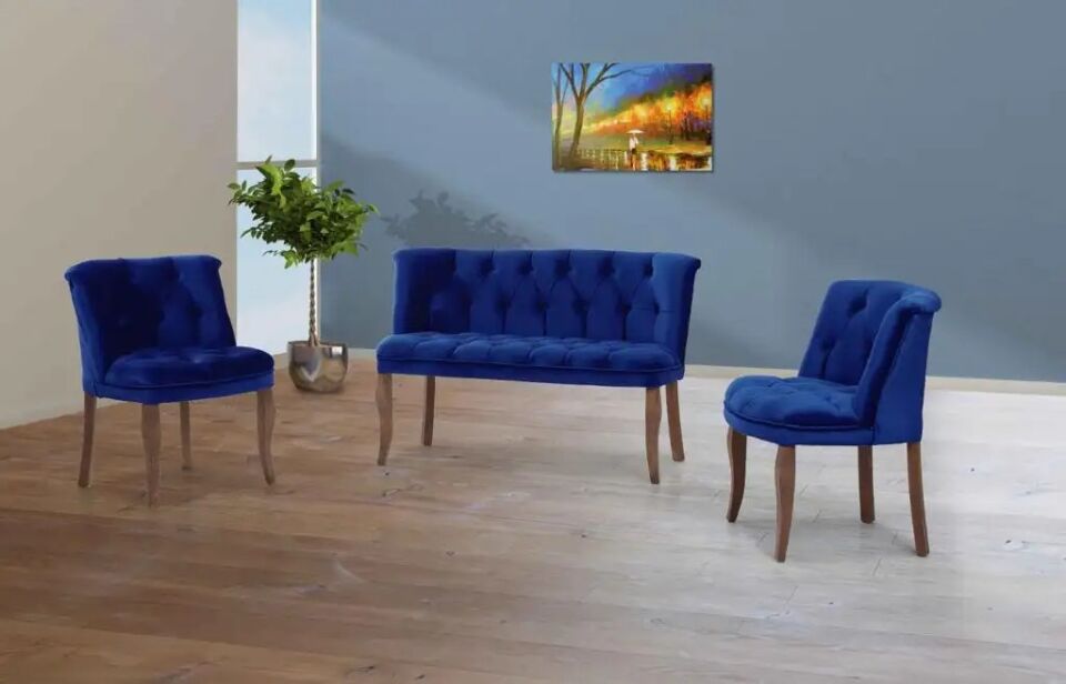 Set Kanepe ve Berjer Masif Ahşap Teras Ata 2+1+1