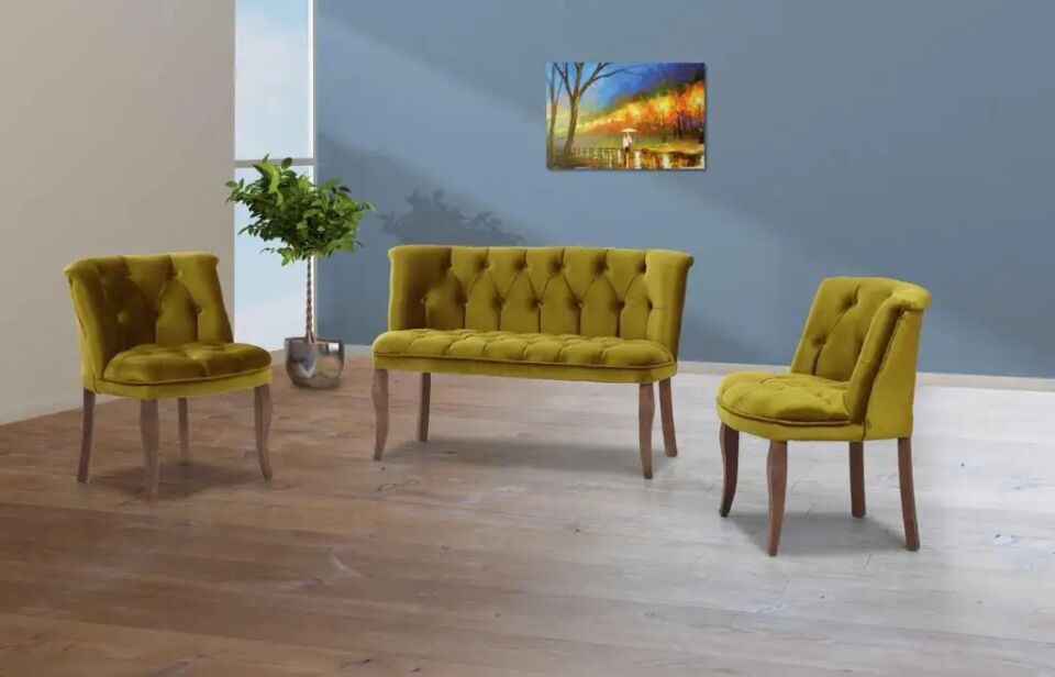 Set Kanepe ve Berjer Masif Ahşap Teras Ata 2+1+1