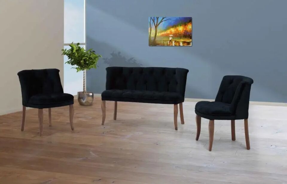 Set Kanepe ve Berjer Masif Ahşap Teras Ata 2+1+1