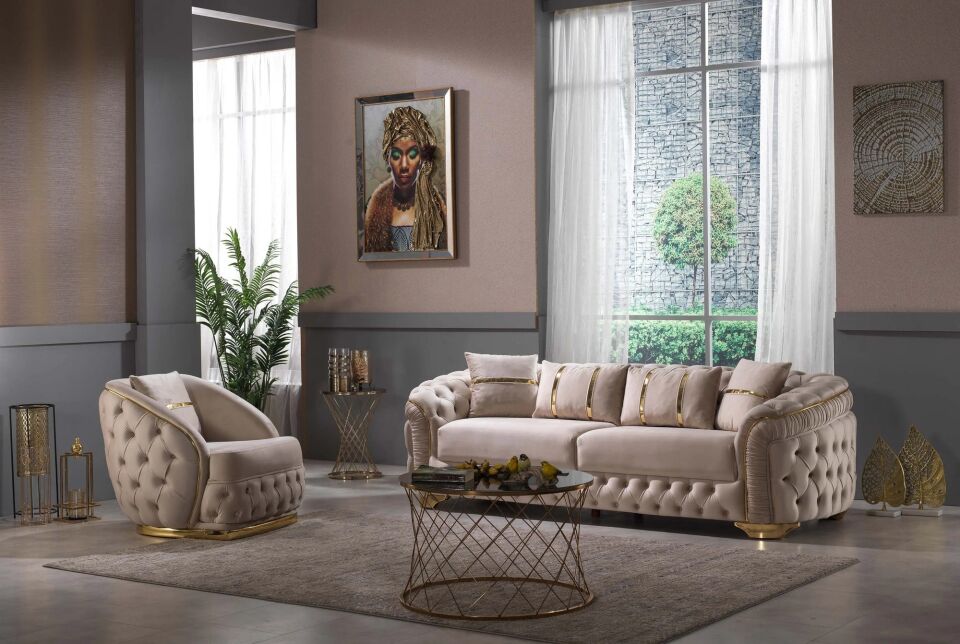 Berjer Chesterfield Tarzı Sabit Ara