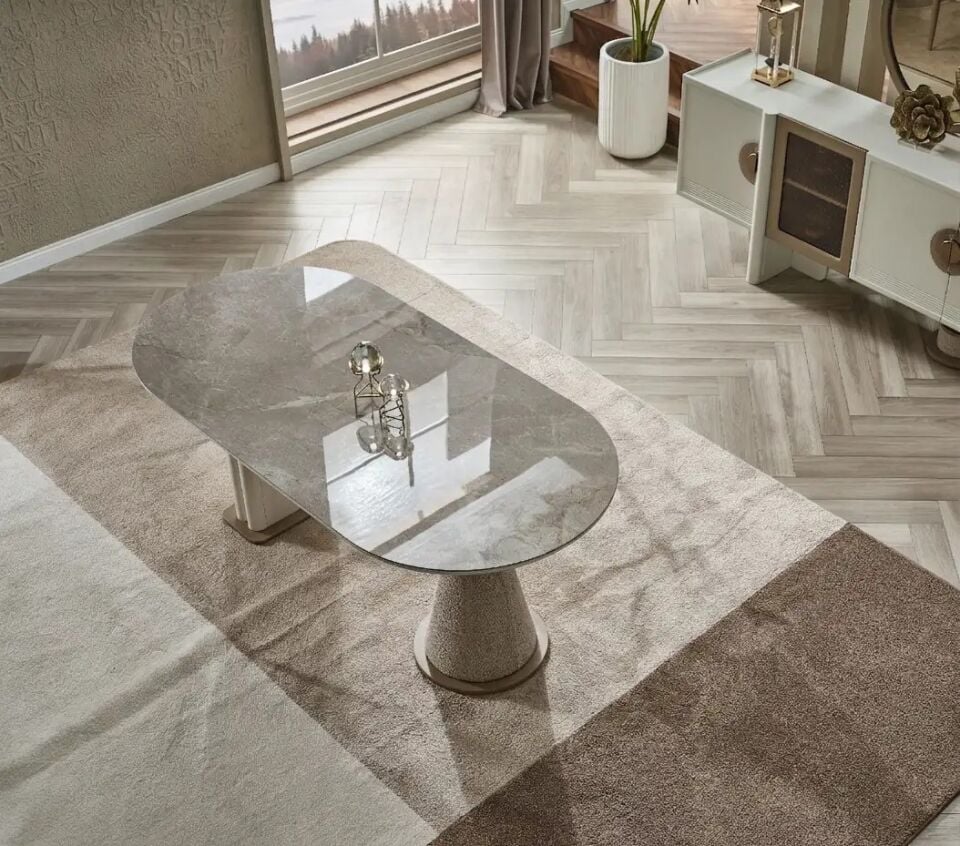 Seramik Salon Masası 190*92*75 cm, Prag