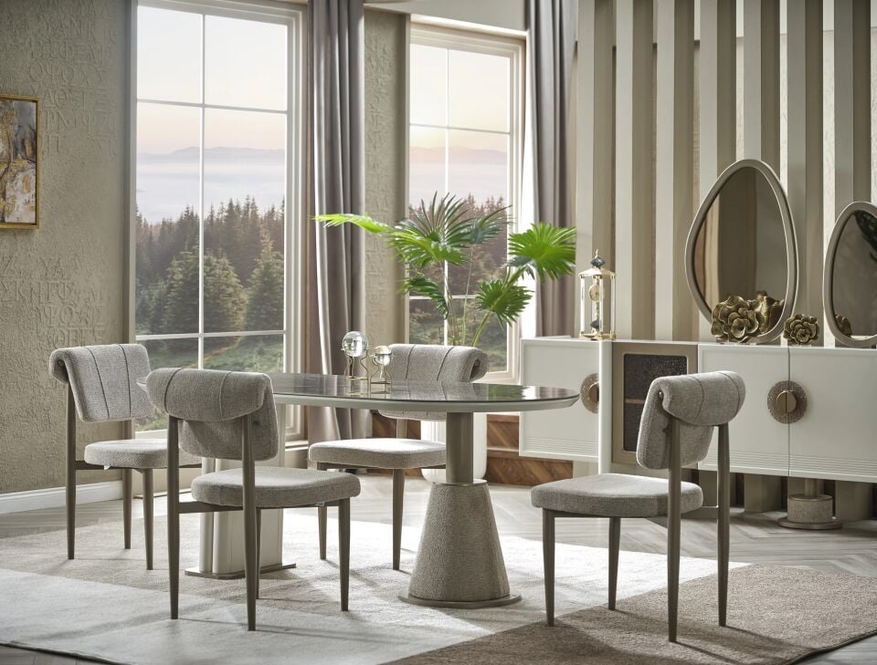 Seramik Salon Masası 190*92*75 cm, Prag