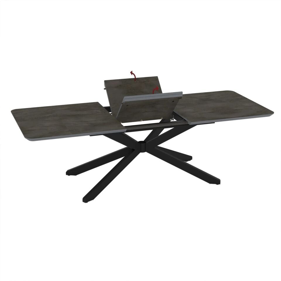 Gri Mermer Desenli MDF Açılır Masa, Noe