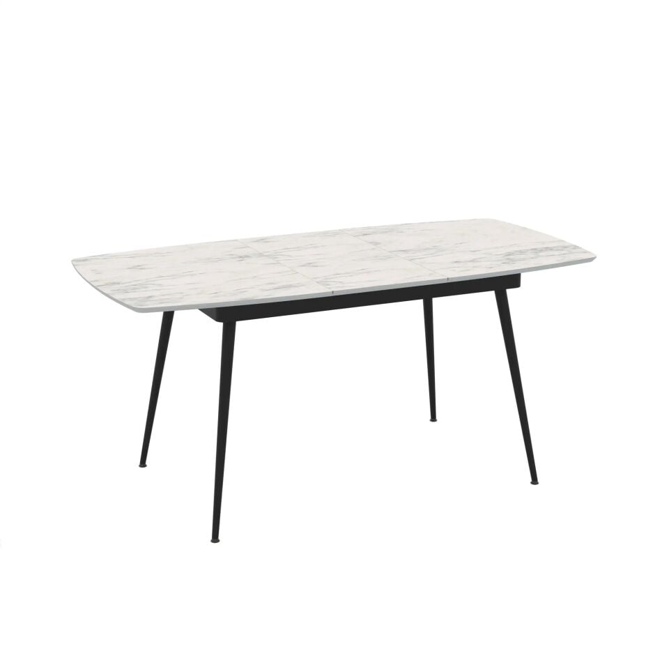 Beyaz Mermer Desenli MDF Uzatmalı Masa, Sensey