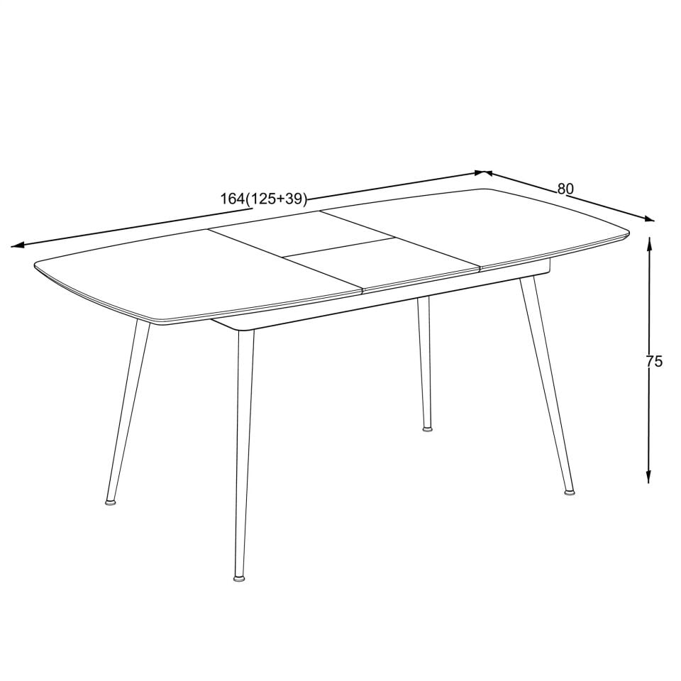 Gri Mermer Desenli MDF Açılır Masa, Sensey