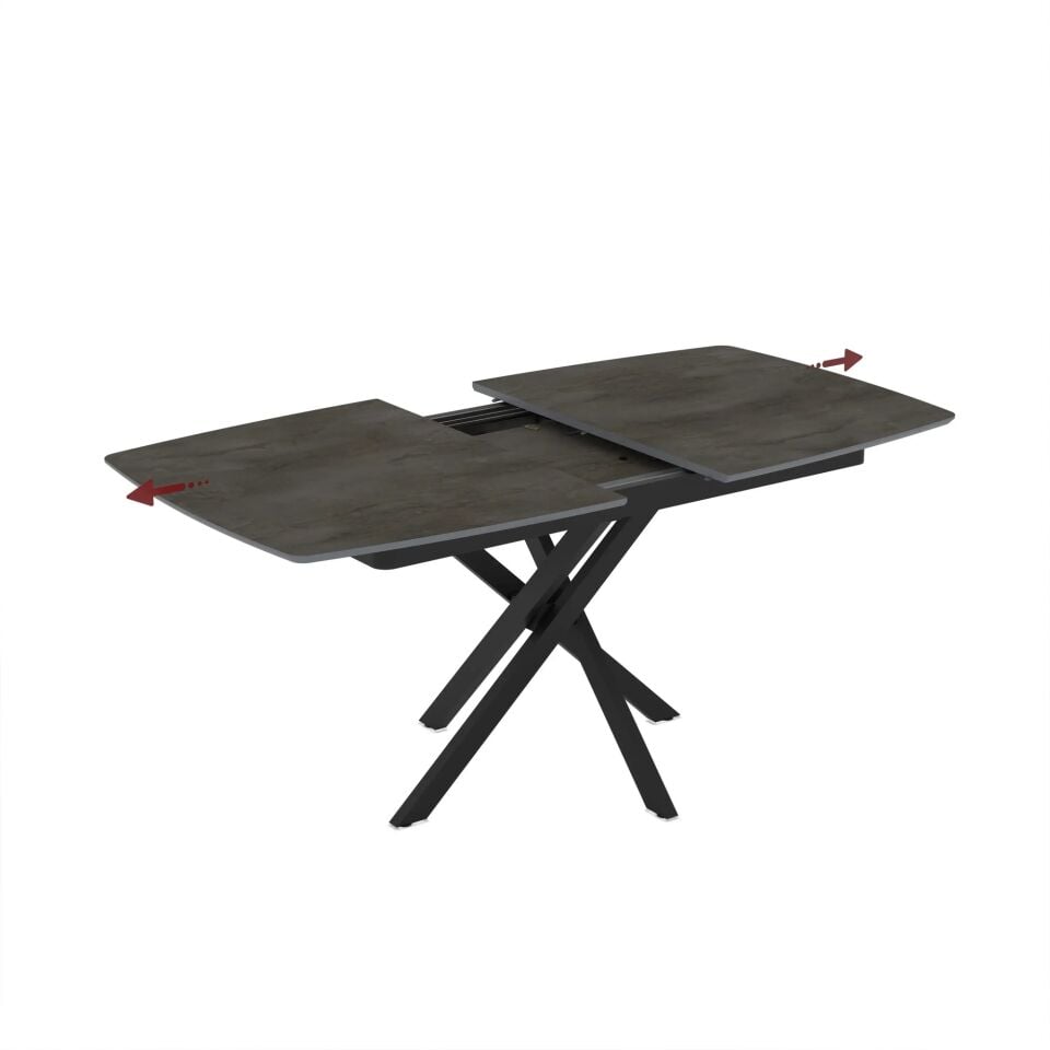 Gri Mermer Desenli MDF Uzatmalı Masa, Lisa