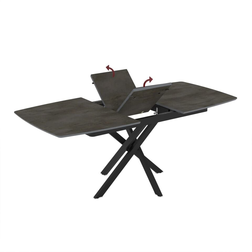 Gri Mermer Desenli MDF Uzatmalı Masa, Lisa
