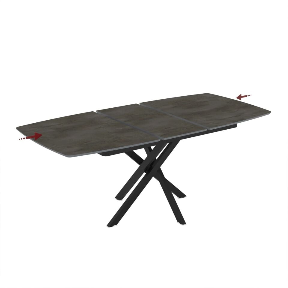 Gri Mermer Desenli MDF Uzatmalı Masa, Lisa