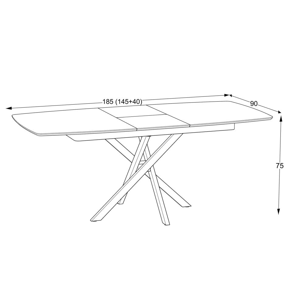 Gri Mermer Desenli MDF Uzatmalı Masa, Lisa