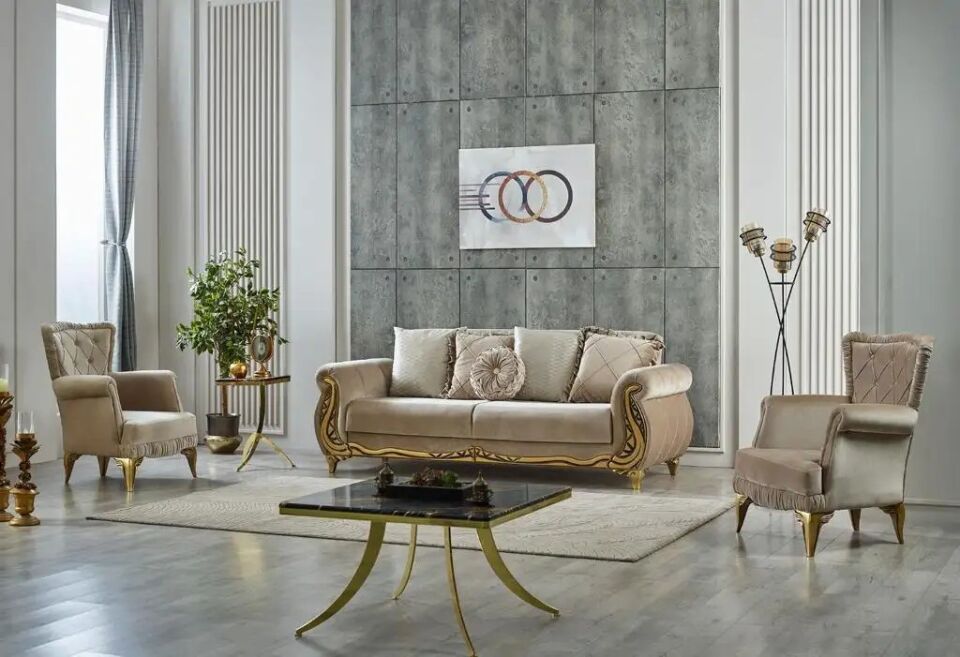 Yataklı Kanepe ve Berjer Takımı Saray 3+1+1