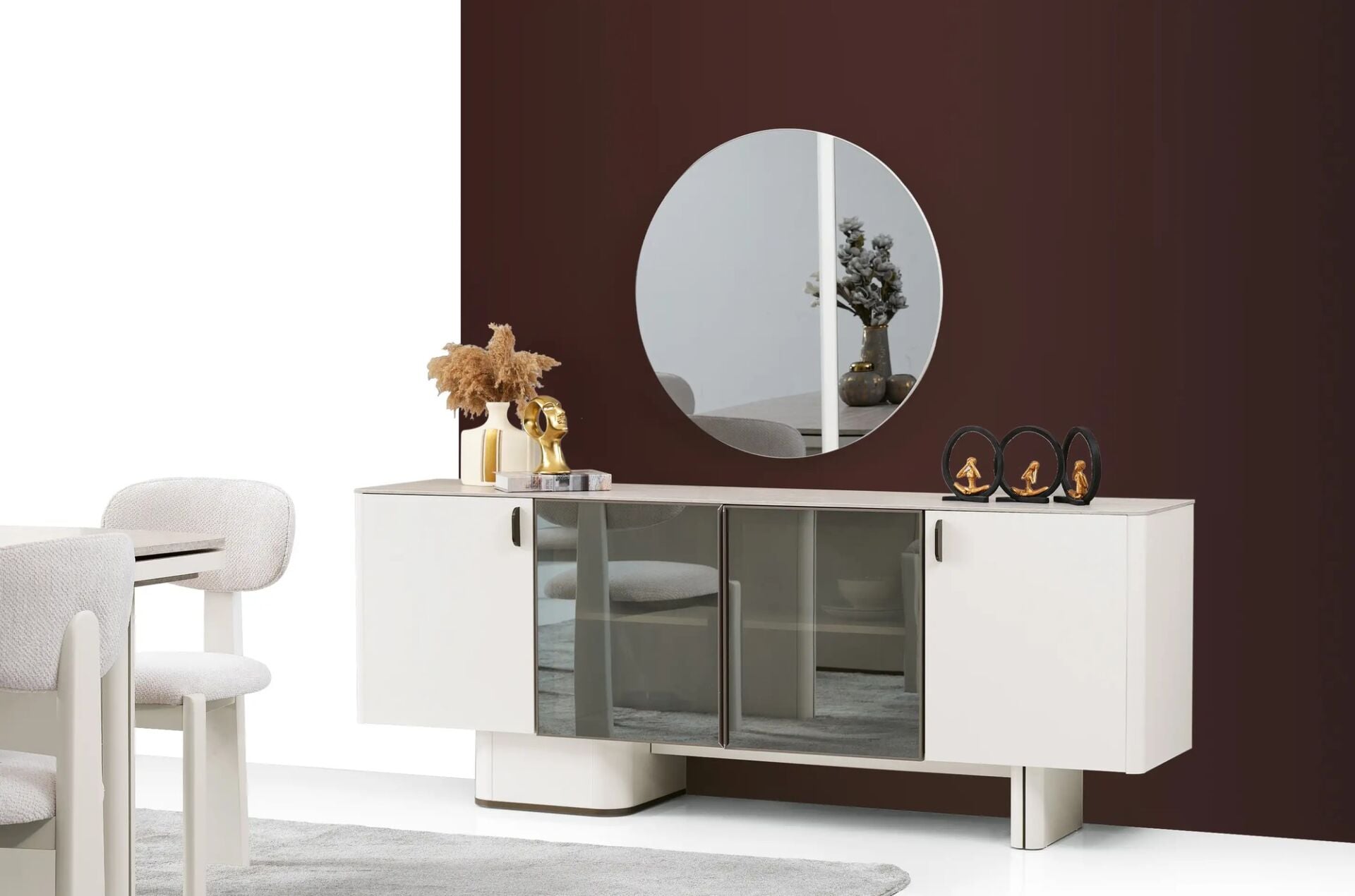 Aynalı Yemek Odası Büfesi Space