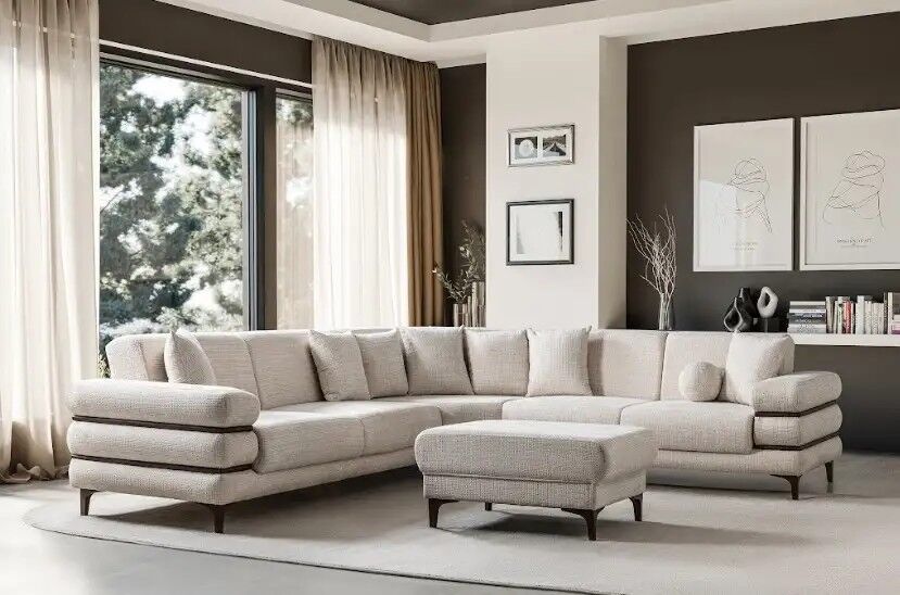Taburetli Yataklı Köşe Takımı Boucle Dessa