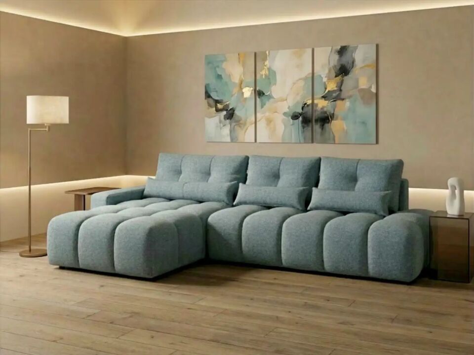 Yataklı Köşe Takımı Modern Boucle Alda