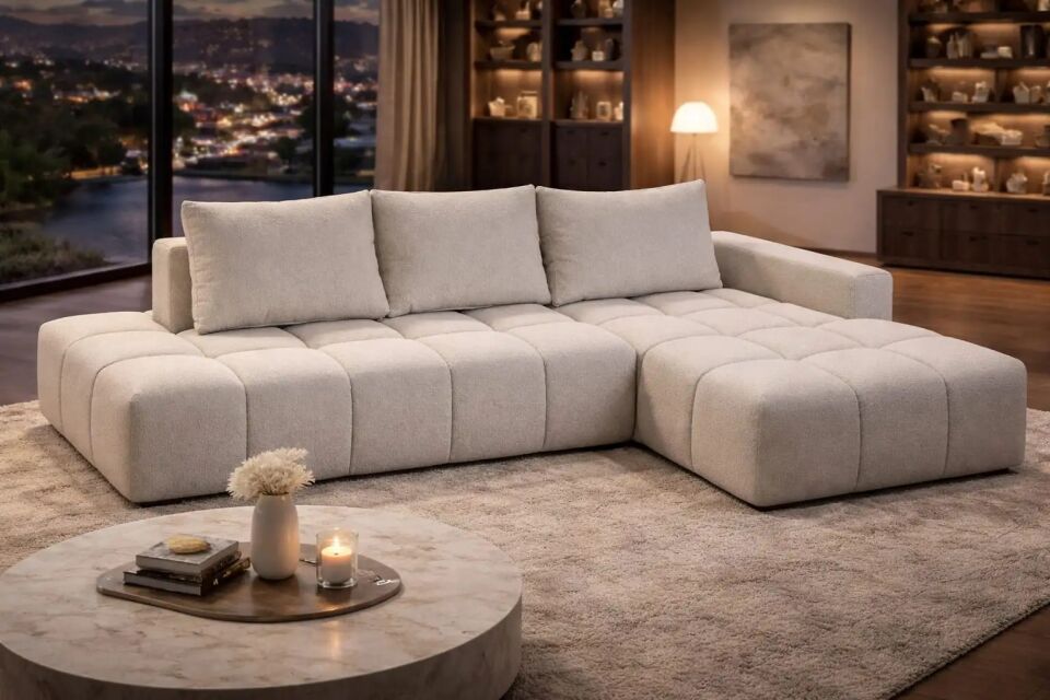 Yataklı Köşe Takımı Modern Boucle Alda