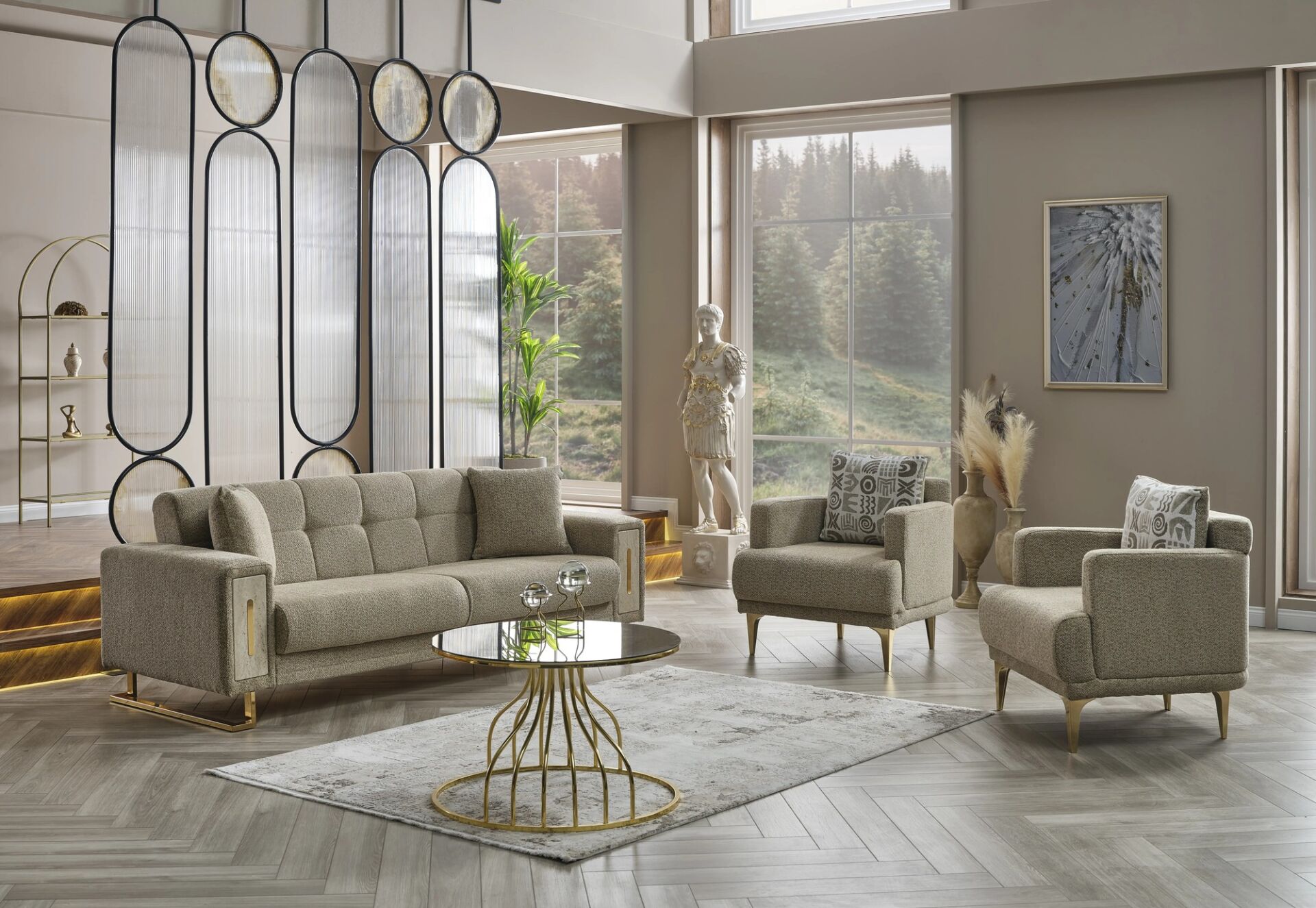 Yataklı Kanepe ve Berjer Takımı Loft 3+1+1